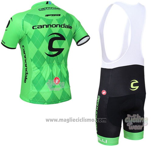 2016 Abbigliamento Ciclismo Canonodale Verde Manica Corta e Salopette